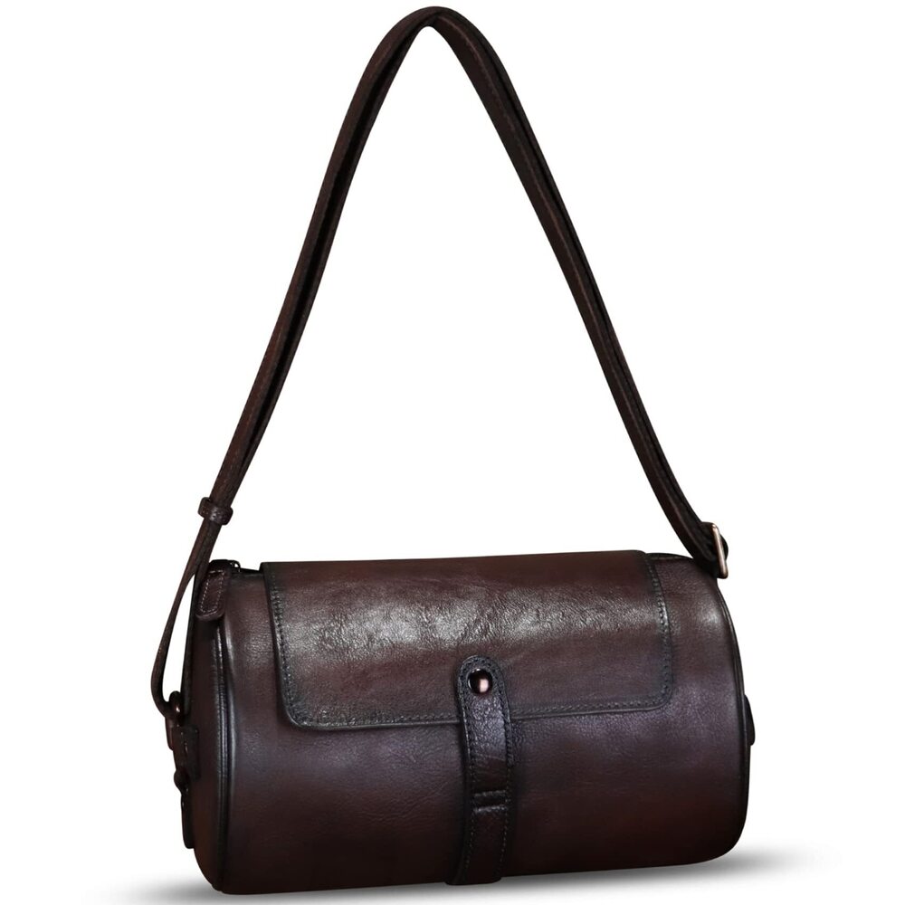 9503 Leather Crossbody Bag Vintage Handmade Shoulder Purse Retro Satchel